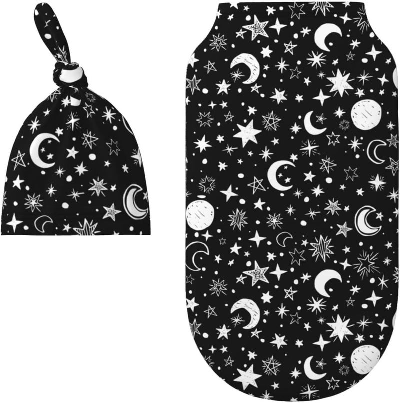 Figtihw Moon and Star Swaddle Blankets Newborn Receiving Blanket Baby Swaddle Wrap Soft Sleeping Sack for Baby Girls Boys - Image 1
